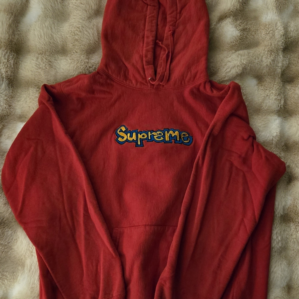 Supreme Bold Red Hoodie, Mens M
